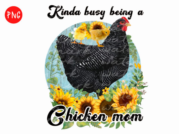Charming Chicken Mom and Messy Bun PNGs