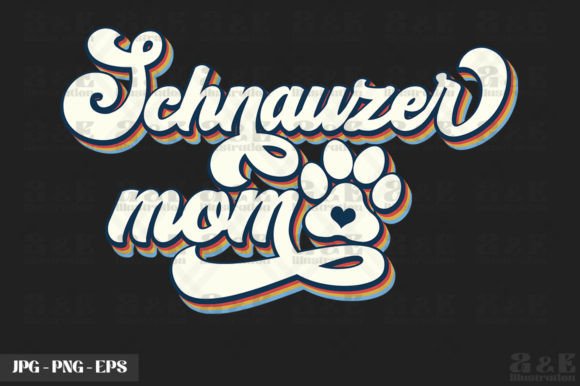 Cute Schnauzer Inu Mom: A Charming Embroidery Design